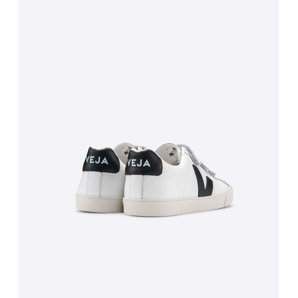 Veja 3-LOCK LEATHER Ženske Tenisiće White/Black | VEJA537-HR