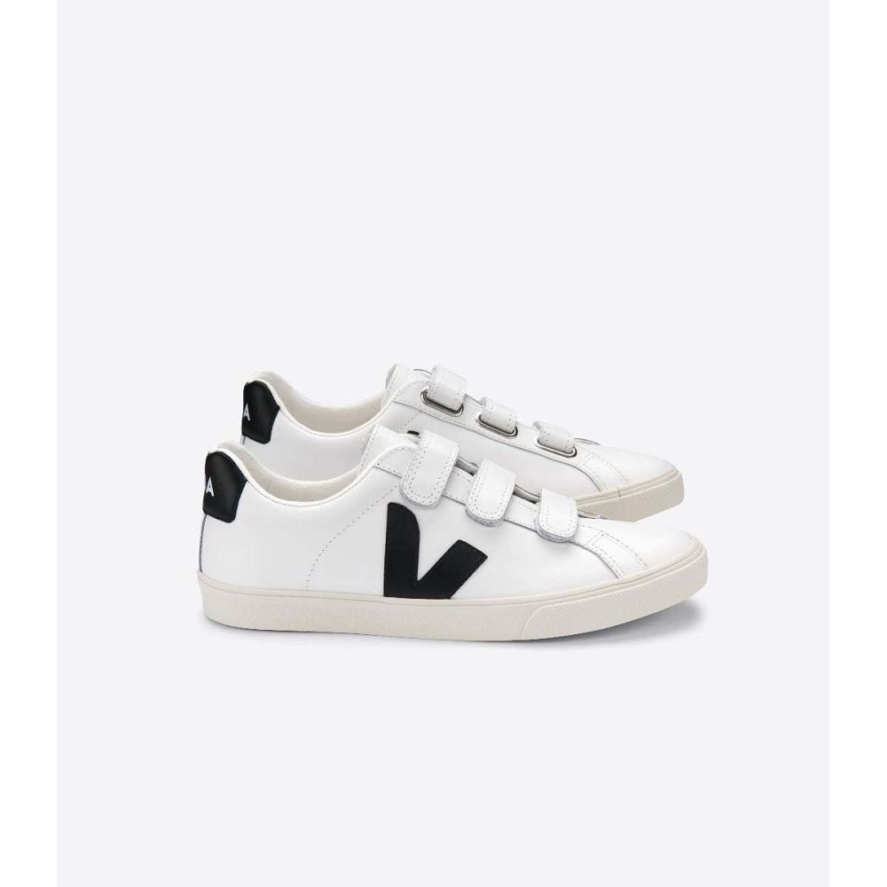 Veja 3-LOCK LEATHER Ženske Tenisiće White/Black | VEJA537-HR