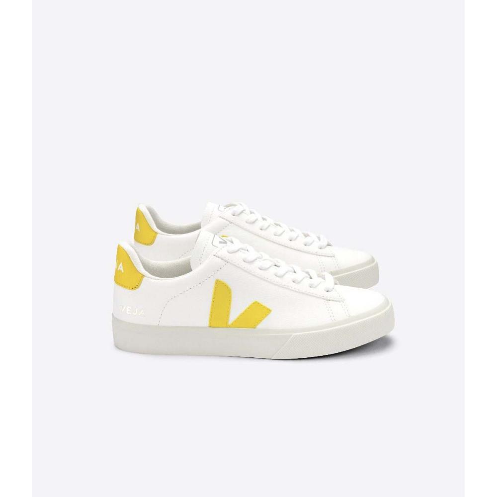 Veja CAMPO CHROMEFREE Muške Low Tops Sneakers White/Yellow | VEJA199-HR