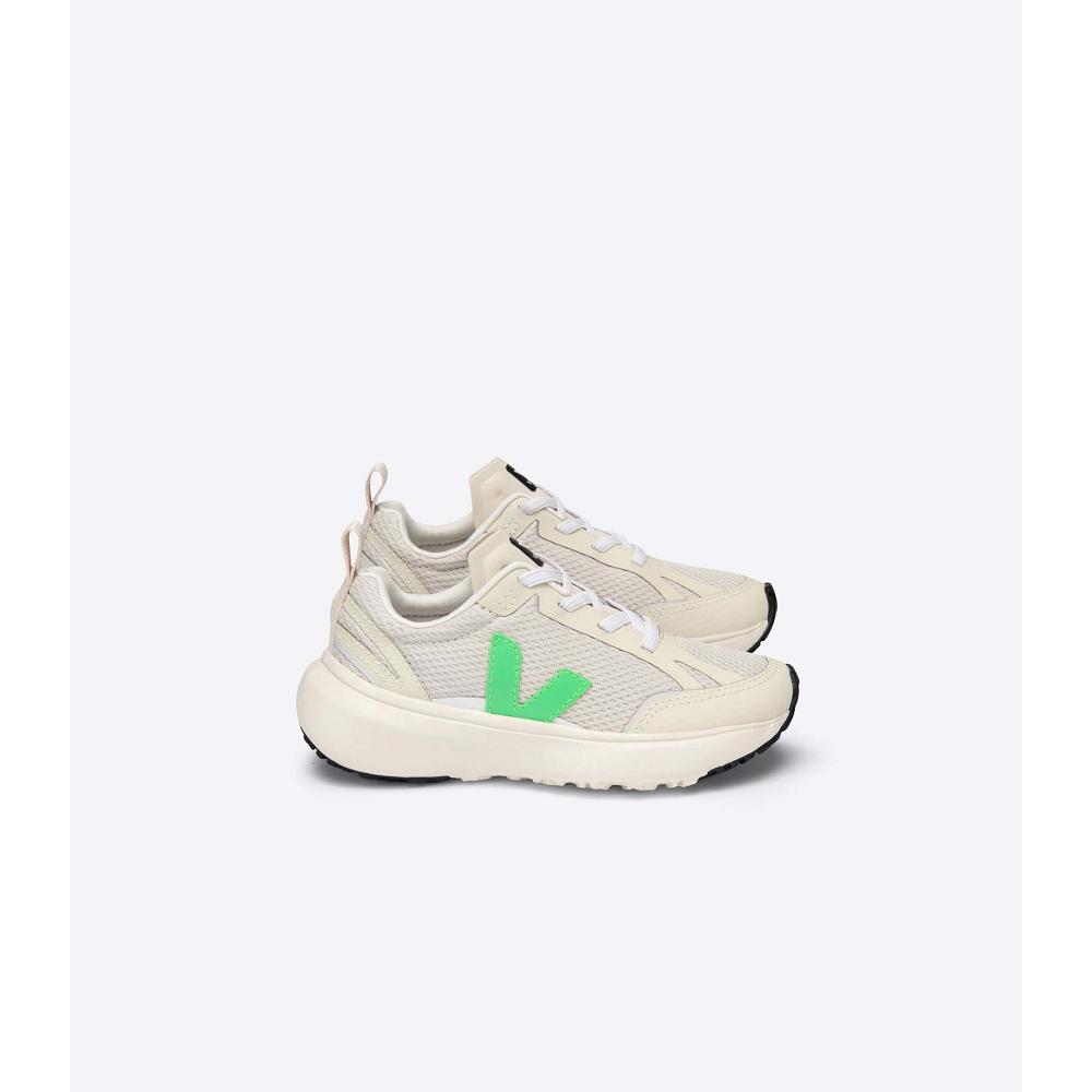 Veja CANARY ELASTIC LACE Dječje Tenisiće Beige/Green | VEJA643-HR