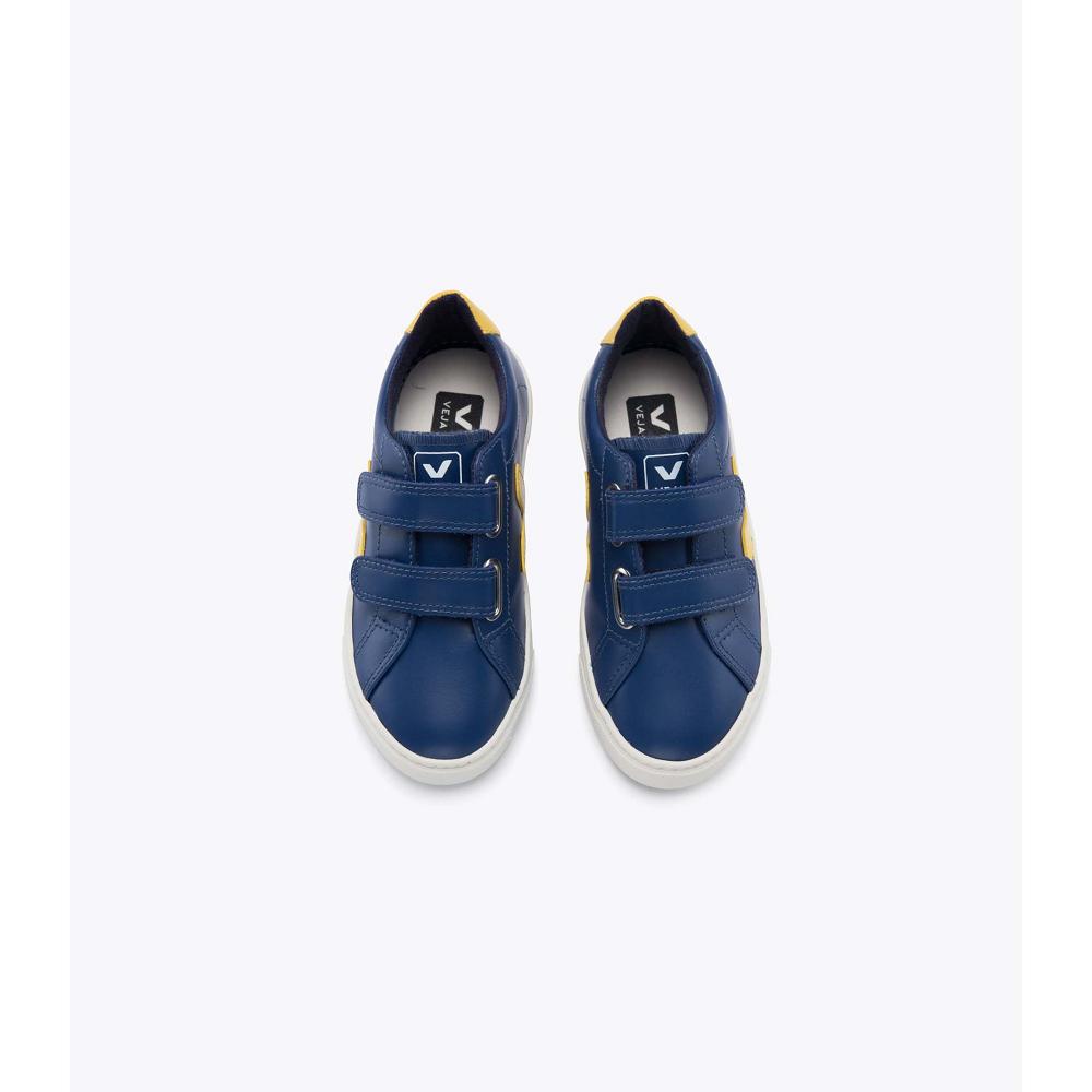 Veja ESPLAR LEATHER Dječje Tenisiće Navy/Yellow | VEJA740-HR