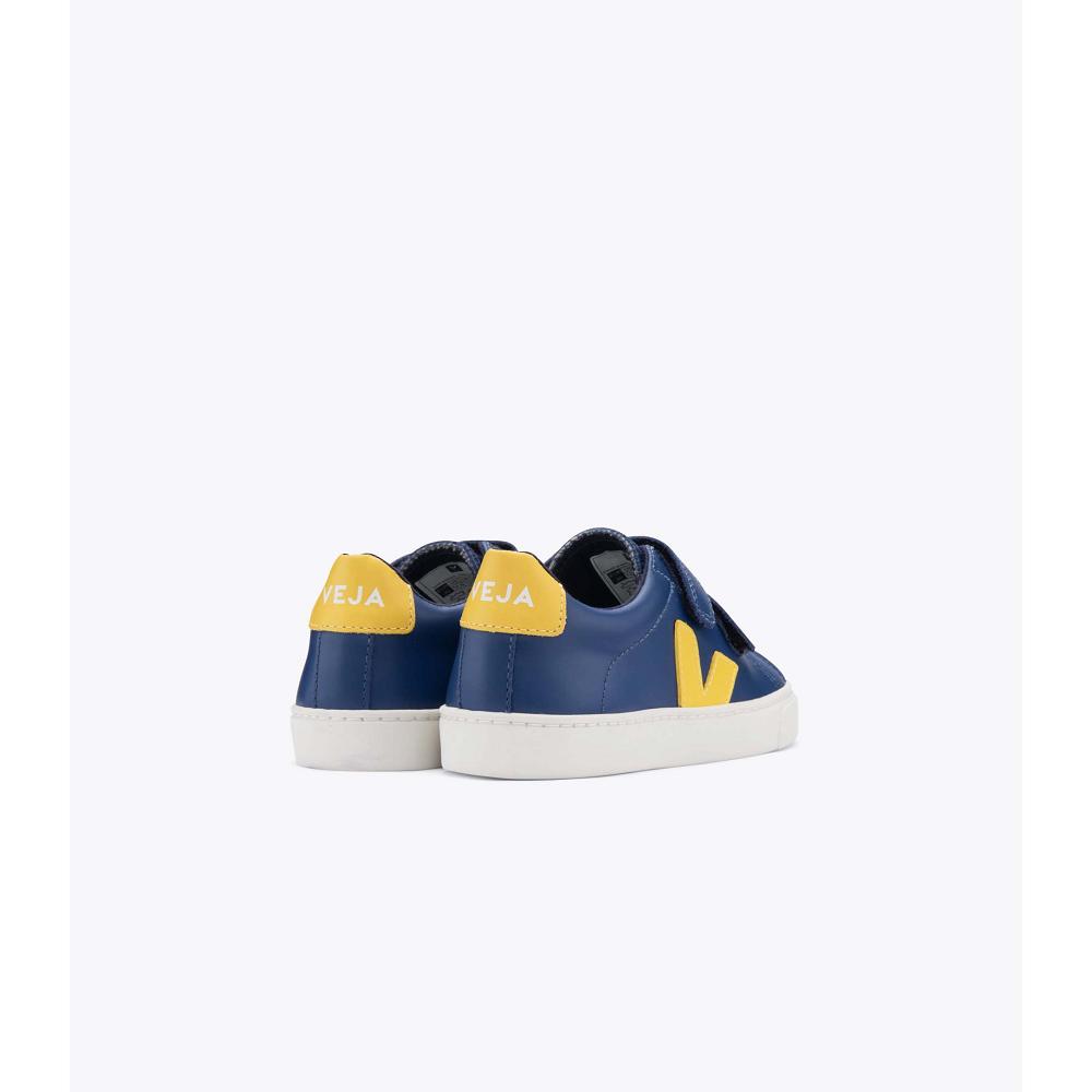 Veja ESPLAR LEATHER Dječje Tenisiće Navy/Yellow | VEJA740-HR