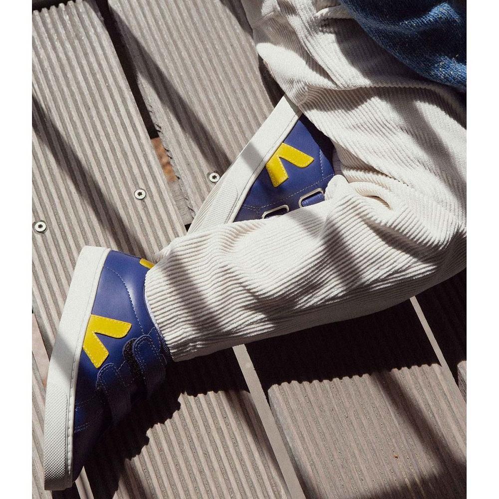 Veja ESPLAR LEATHER Dječje Tenisiće Navy/Yellow | VEJA740-HR