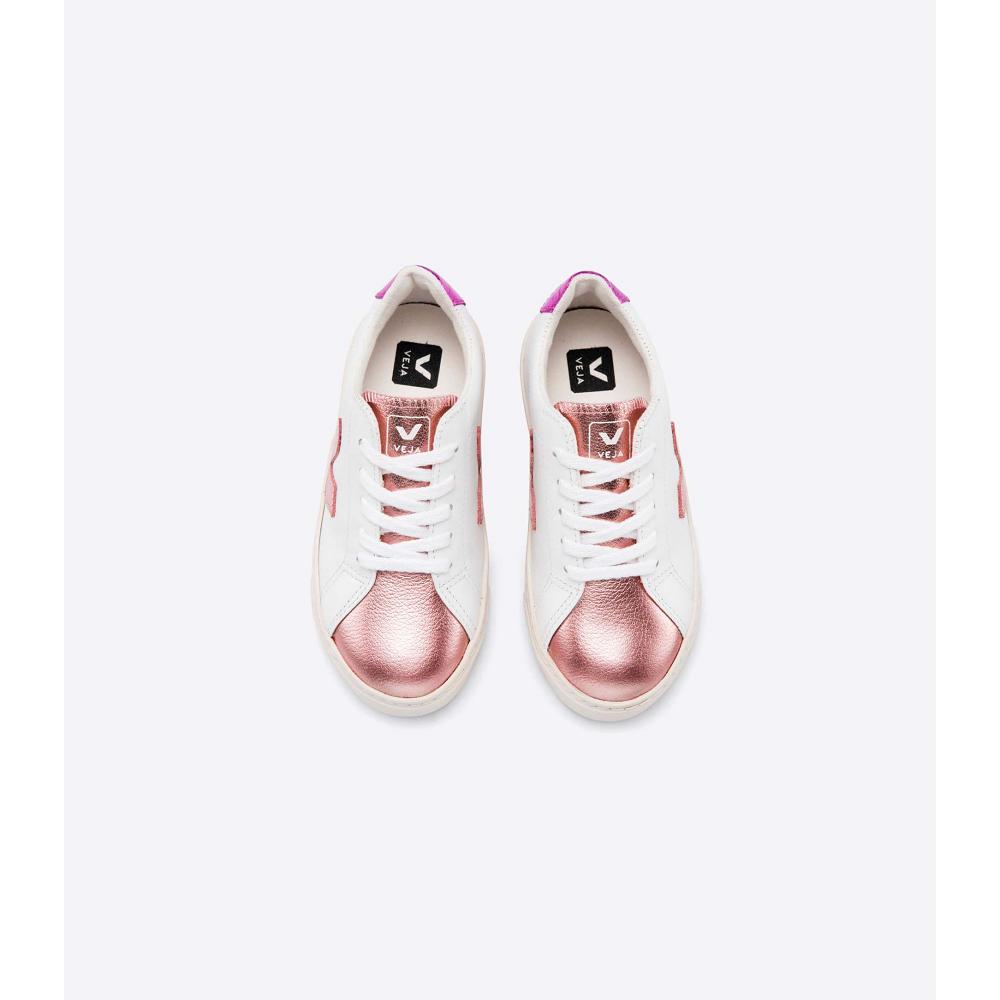 Veja ESPLAR LEATHER Dječje Tenisiće White/Pink/Purple | VEJA736-HR