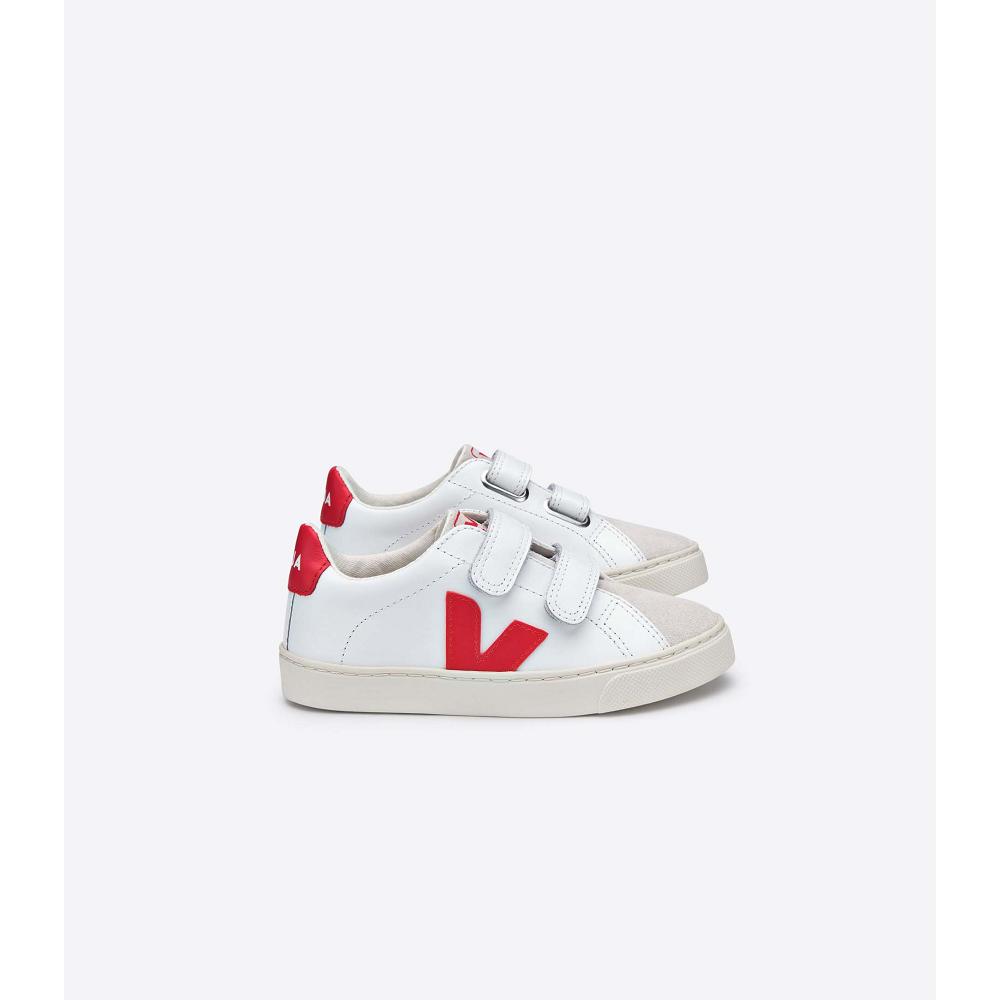 Veja ESPLAR LEATHER Dječje Tenisiće White/Red | VEJA738-HR