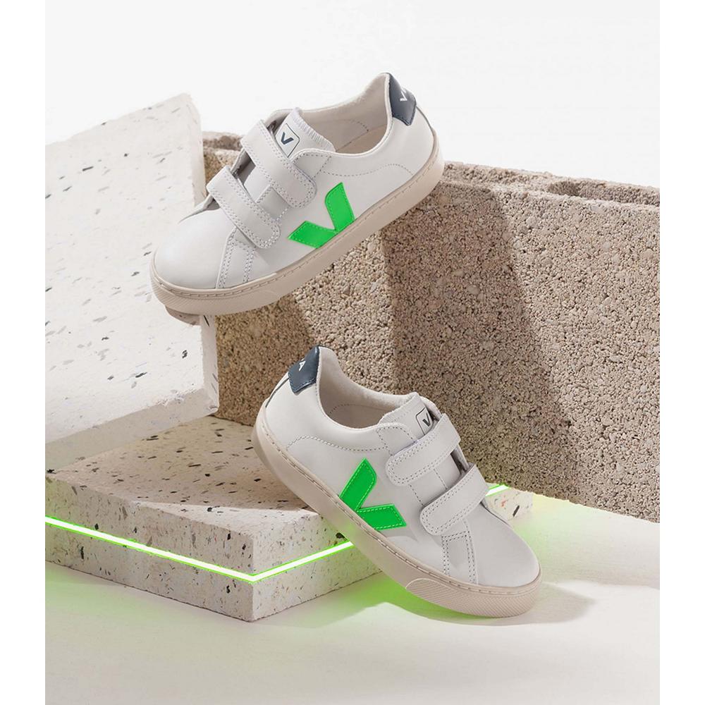 Veja ESPLAR LEATHER Dječje Tenisiće White/Green | VEJA743-HR