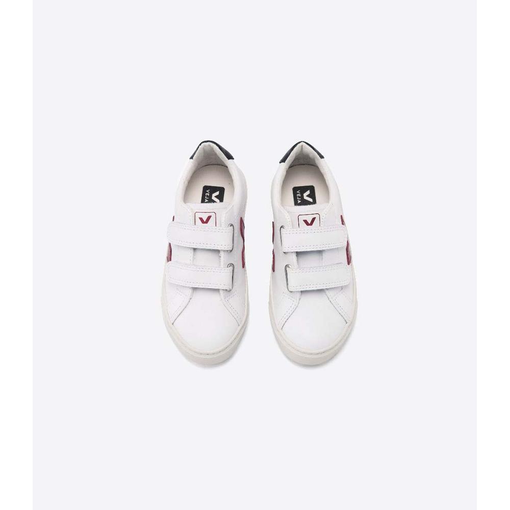 Veja ESPLAR LEATHER Dječje Tenisiće White/Black/Red | VEJA746-HR