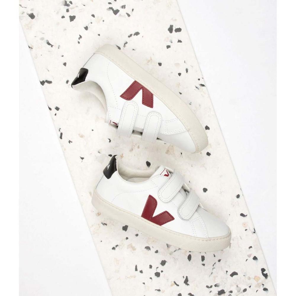 Veja ESPLAR LEATHER Dječje Tenisiće White/Black/Red | VEJA746-HR