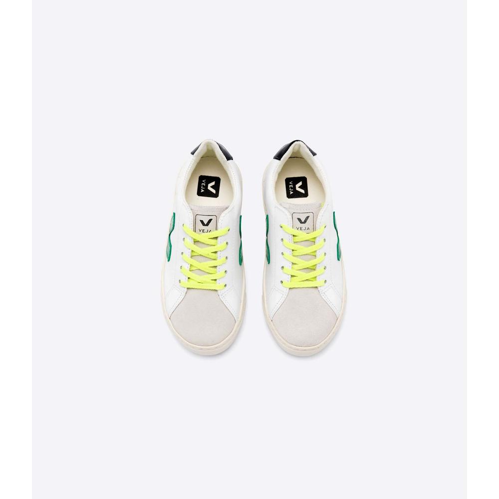 Veja ESPLAR LEATHER Dječje Tenisiće White/Green/Black | VEJA747-HR