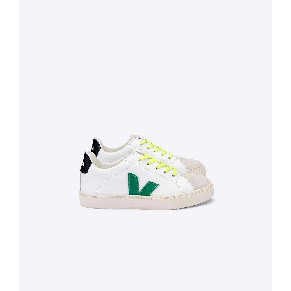 Veja ESPLAR LEATHER Dječje Tenisiće White/Green/Black | VEJA747-HR