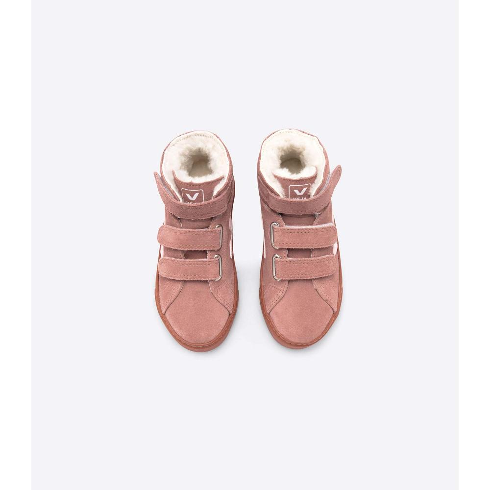 Veja ESPLAR MID FURED SUEDE Dječje Cipele Roze | VEJA686-HR