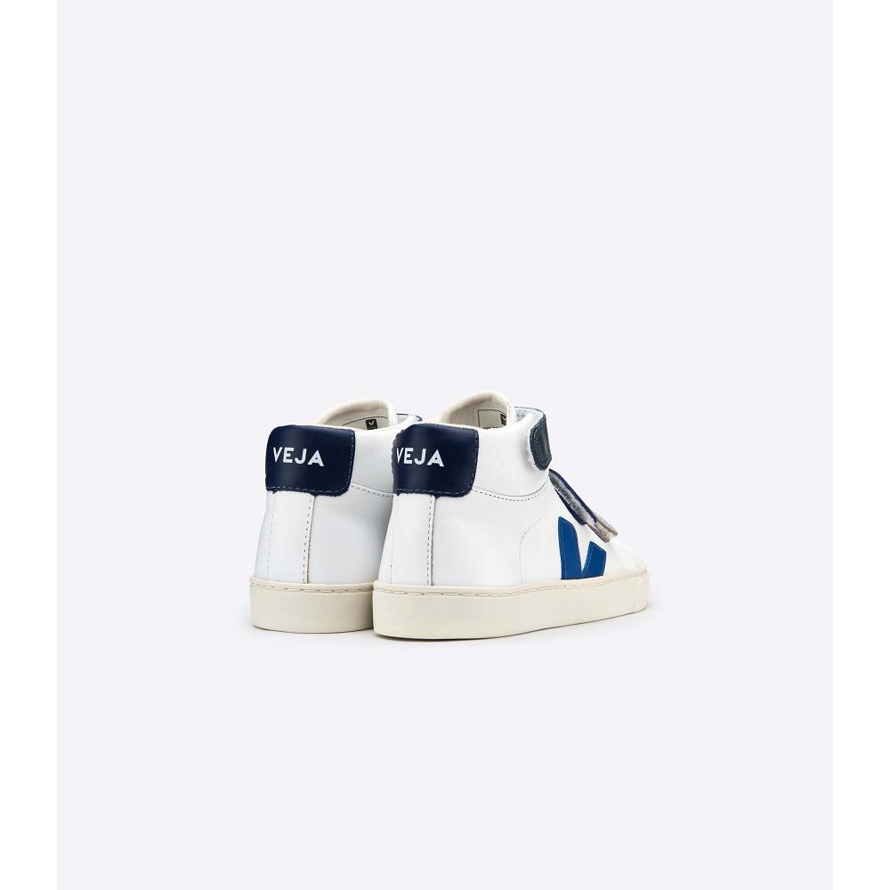 Veja ESPLAR MID LEATHER Dječje Visoke White/Blue | VEJA610-HR