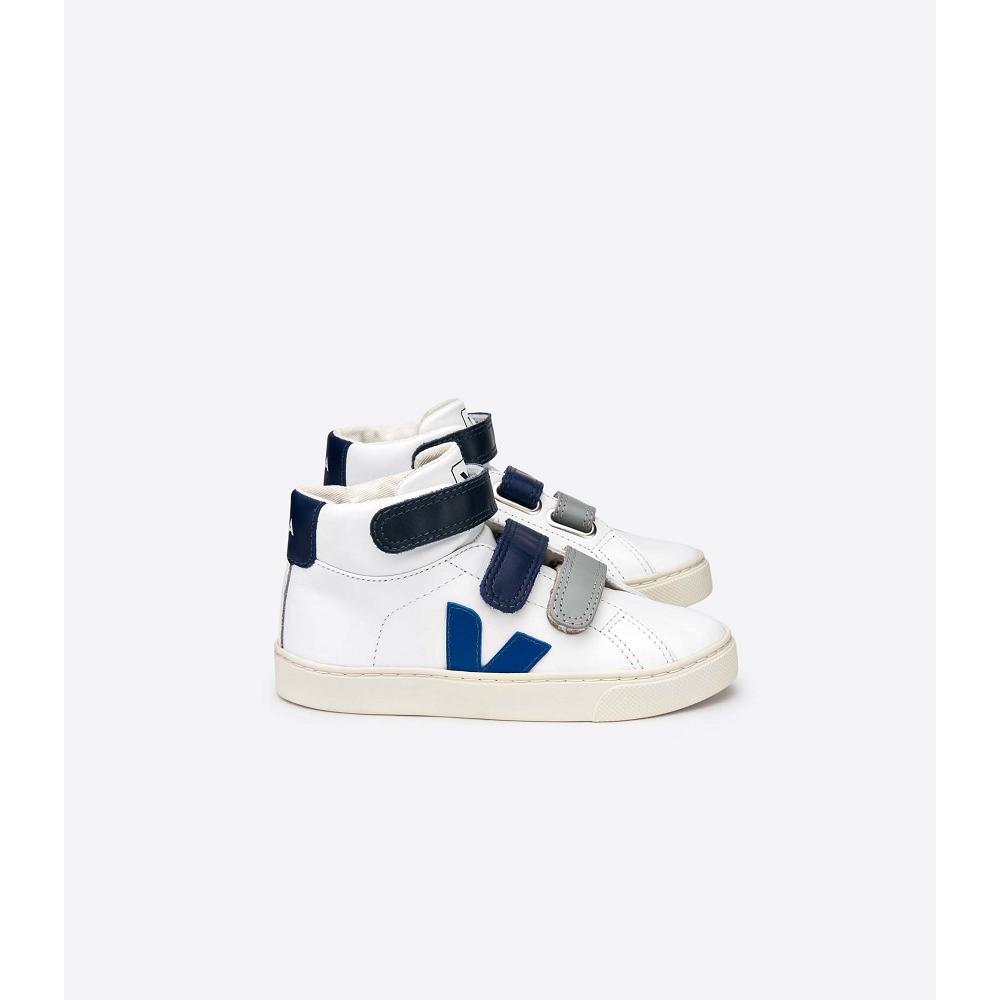 Veja ESPLAR MID LEATHER Dječje Visoke White/Blue | VEJA610-HR