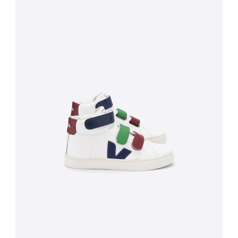 Veja ESPLAR MID LEATHER Dječje Visoke White/Red | VEJA611-HR