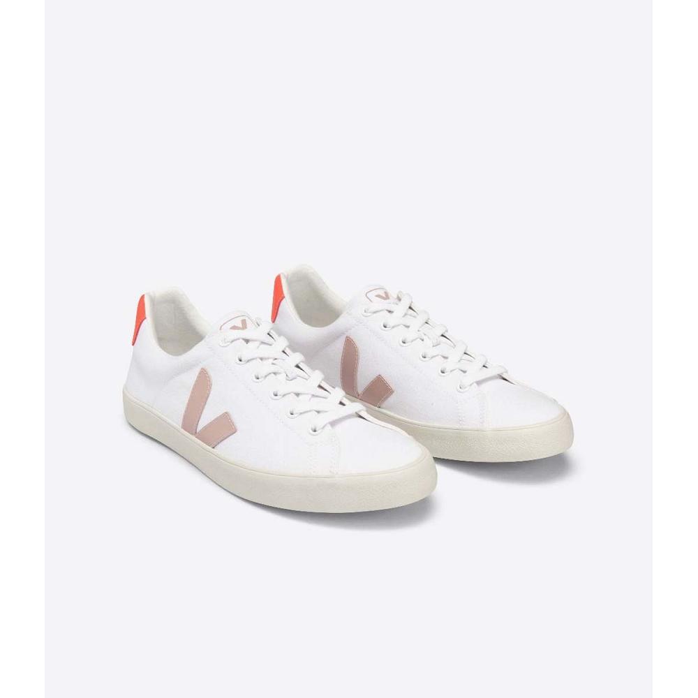 Veja ESPLAR SE CANVAS Ženske Cipele White/Orange | VEJA439-HR