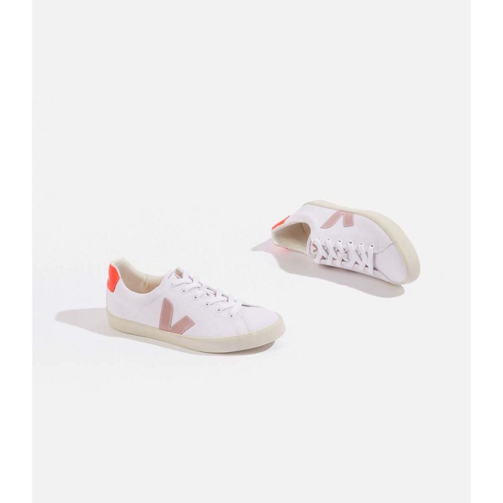 Veja ESPLAR SE CANVAS Ženske Cipele White/Orange | VEJA439-HR