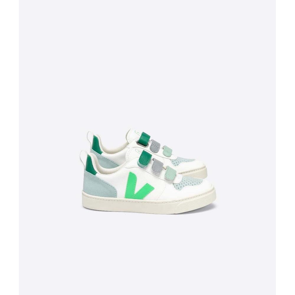 Veja V-10 CHROMEFREE Dječje Cipele White/Green | VEJA668-HR