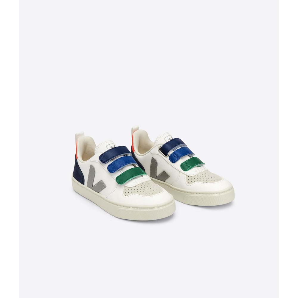 Veja V-10 CHROMEFREE Dječje Cipele White/Blue | VEJA669-HR