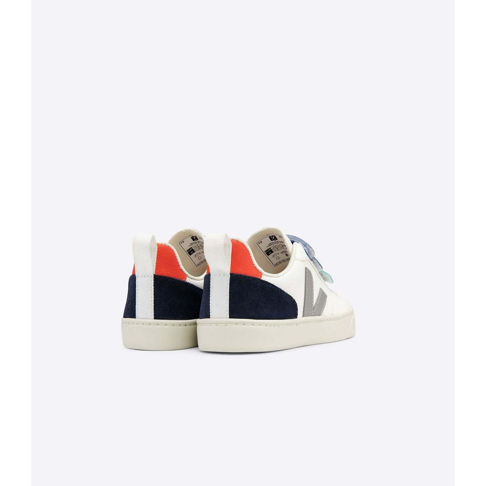 Veja V-10 CHROMEFREE Dječje Cipele White/Blue | VEJA669-HR