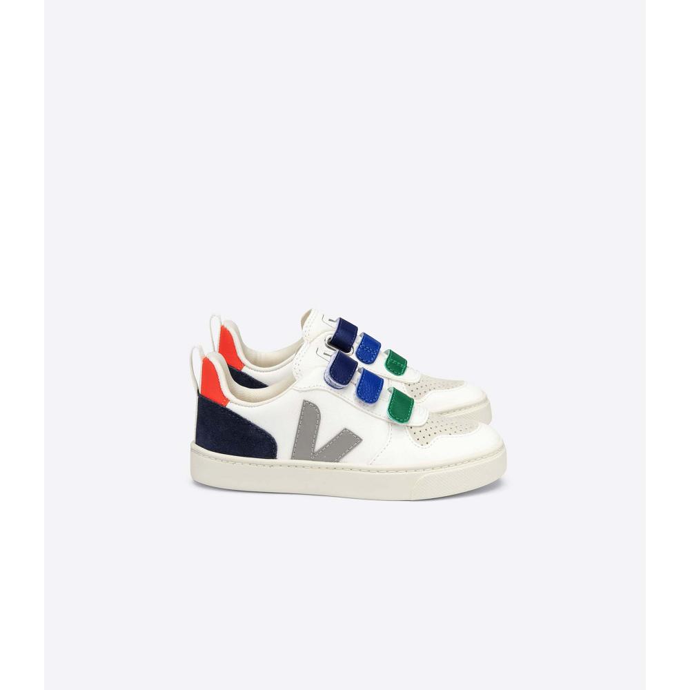 Veja V-10 CHROMEFREE Dječje Cipele White/Blue | VEJA669-HR