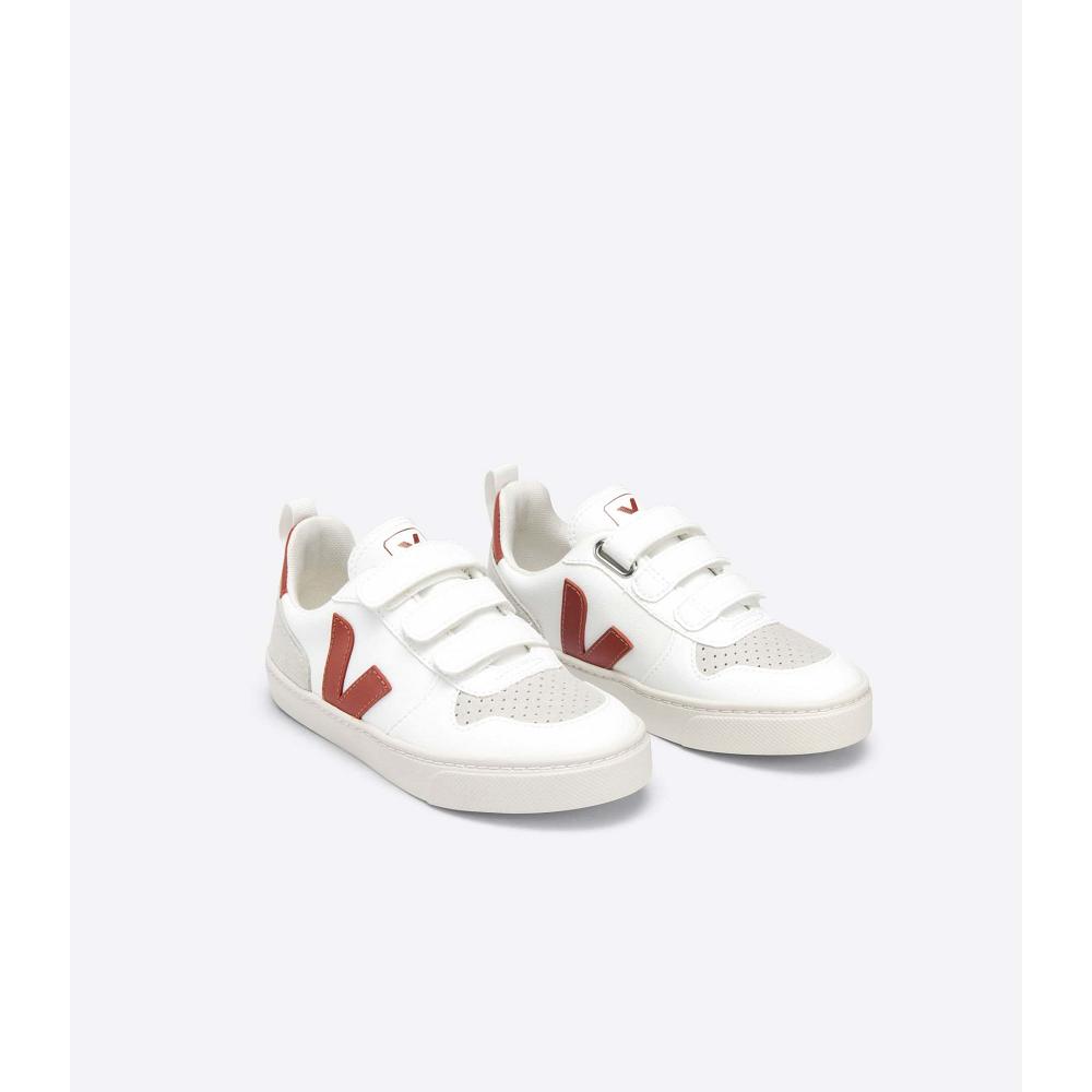 Veja V-10 CWL Dječje Cipele White/Burgundy | VEJA712-HR