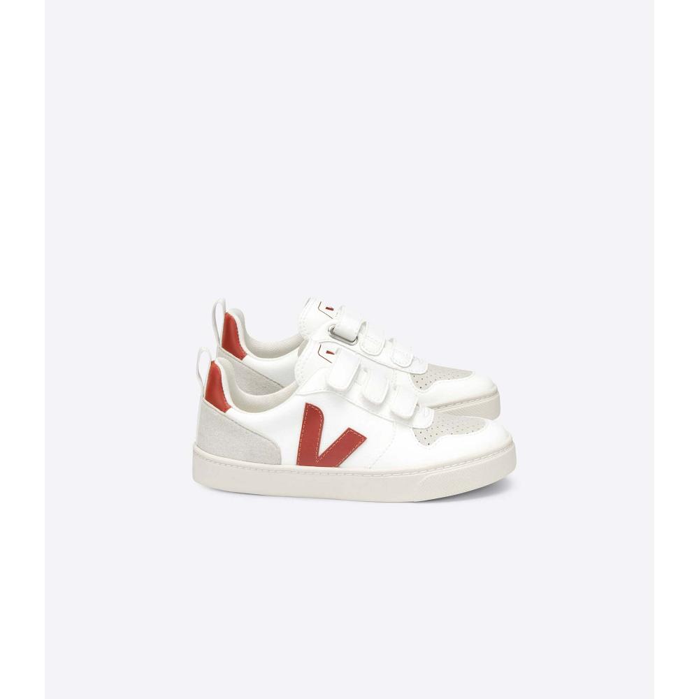 Veja V-10 CWL Dječje Cipele White/Burgundy | VEJA712-HR