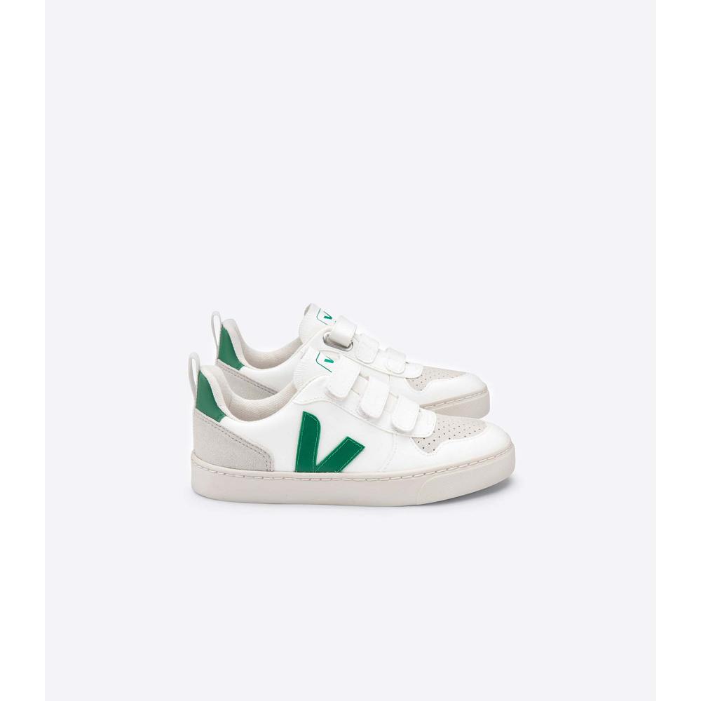 Veja V-10 CWL Dječje Cipele White/Green | VEJA702-HR