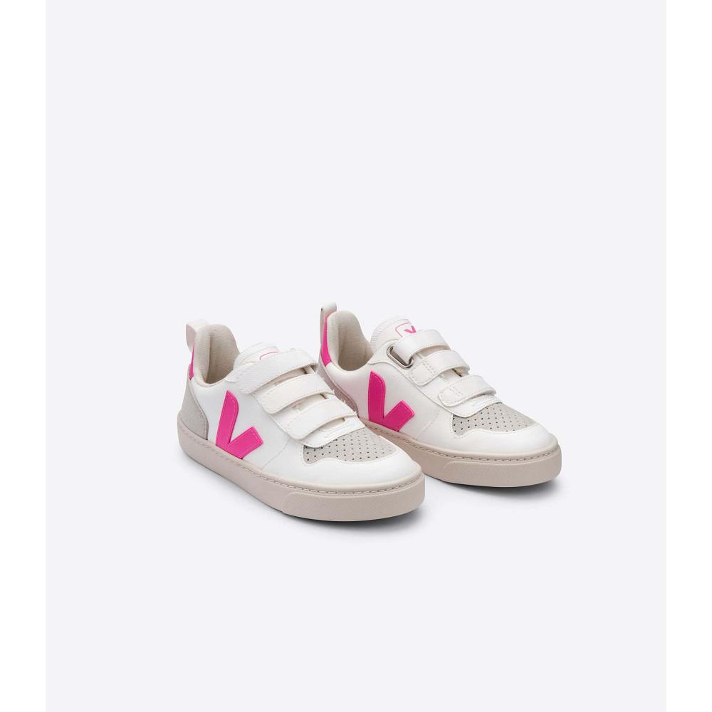 Veja V-10 CWL Dječje Cipele White/Pink | VEJA713-HR