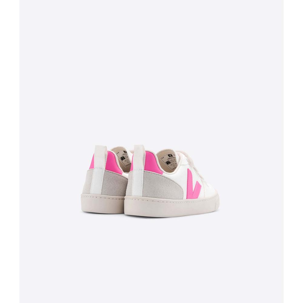 Veja V-10 CWL Dječje Cipele White/Pink | VEJA713-HR