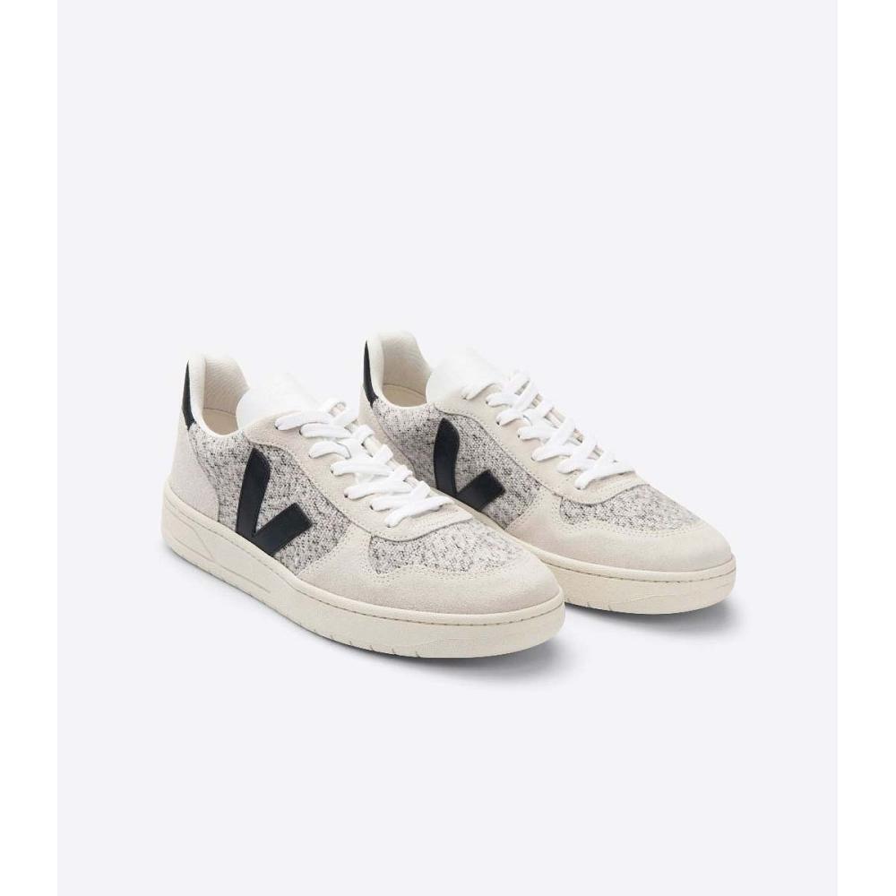 Veja V-10 FLANNEL Muške Tenisiće White/Black | VEJA235-HR