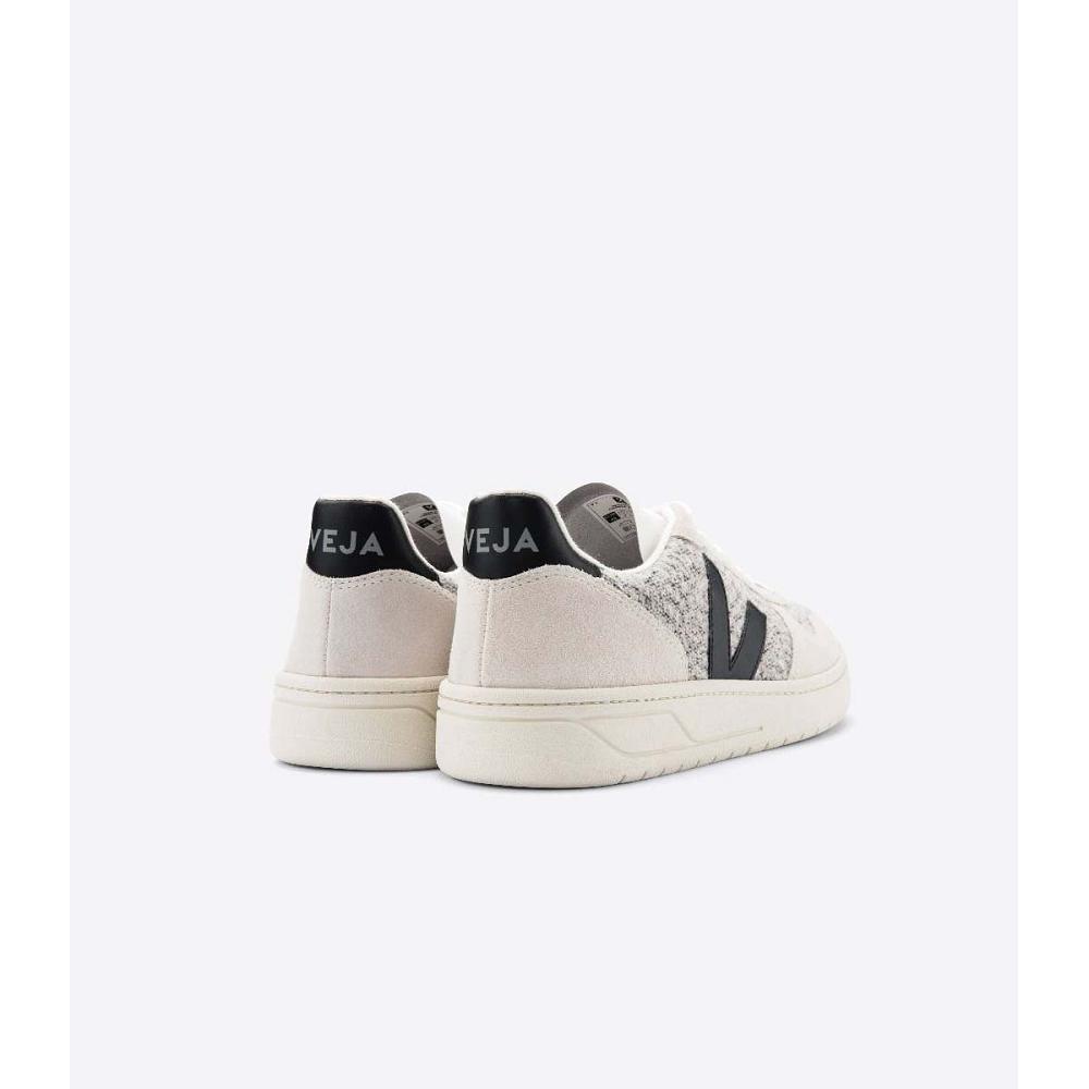 Veja V-10 FLANNEL Ženske Tenisiće White/Black | VEJA570-HR