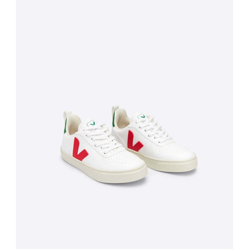 Veja V-10 LACES CWL Dječje Cipele White/Red | VEJA719-HR