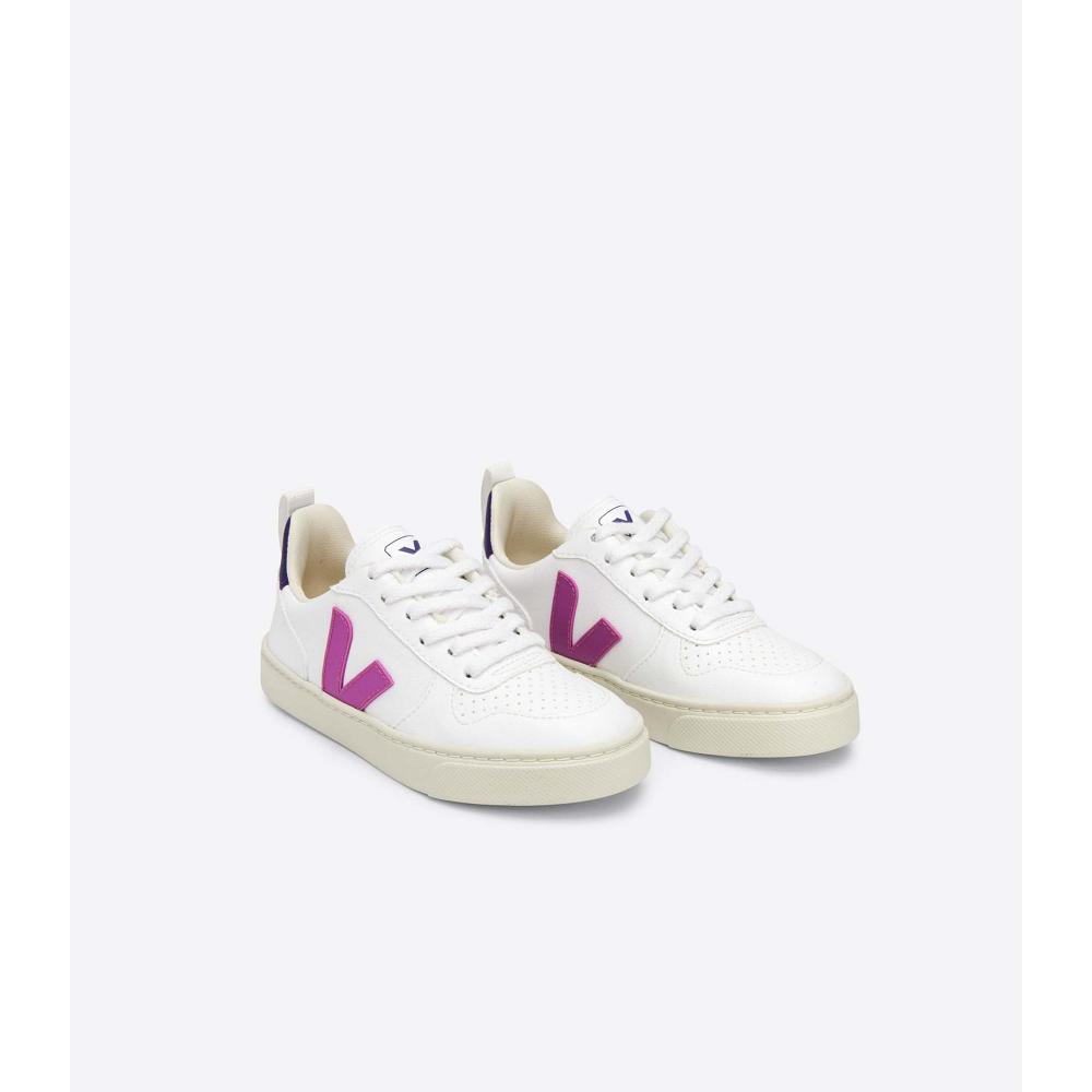 Veja V-10 LACES CWL Dječje Cipele White/Purple | VEJA720-HR