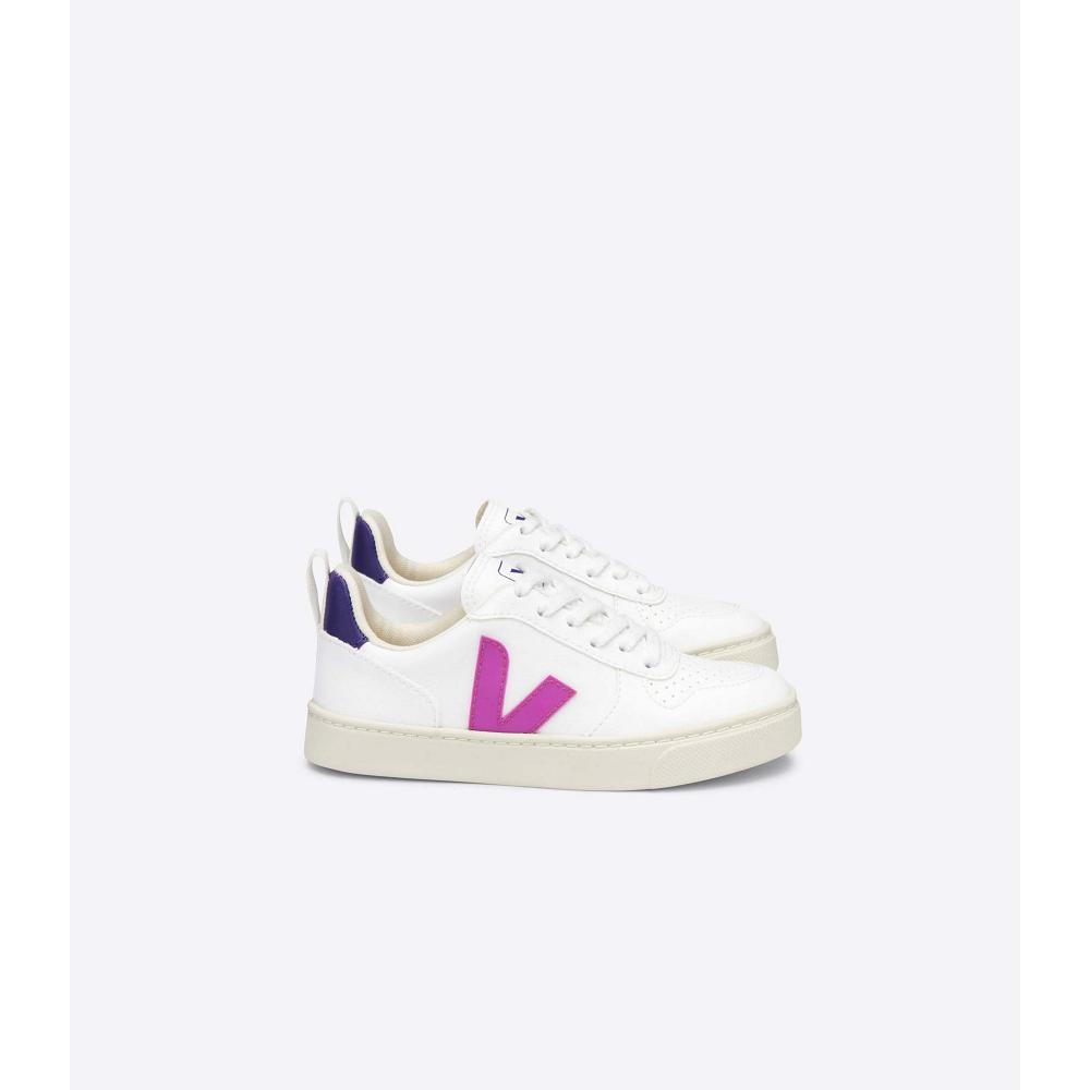 Veja V-10 LACES CWL Dječje Cipele White/Purple | VEJA720-HR