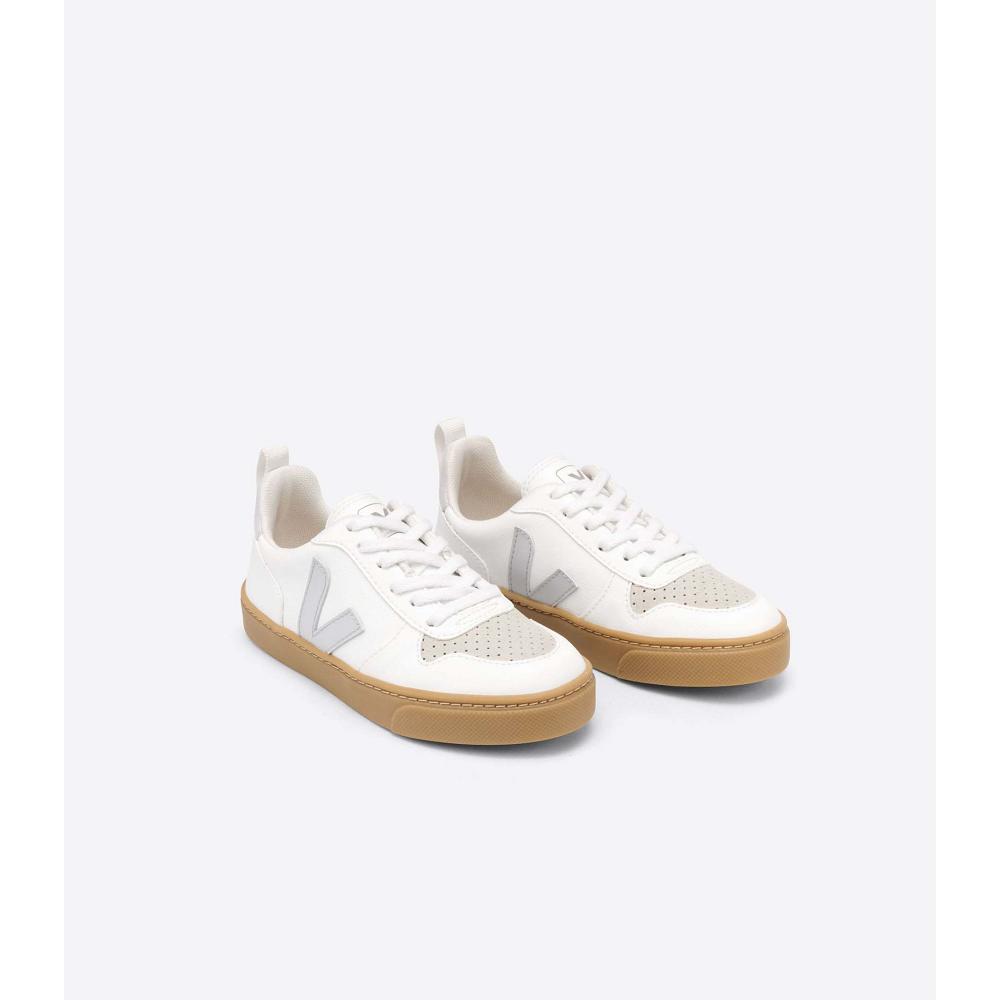 Veja V-10 LACE CWL Dječje Cipele White/Beige | VEJA716-HR