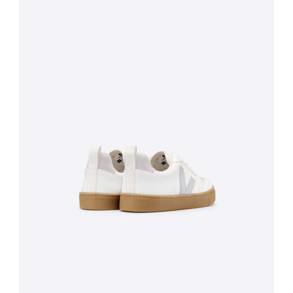 Veja V-10 LACE CWL Dječje Cipele White/Beige | VEJA716-HR