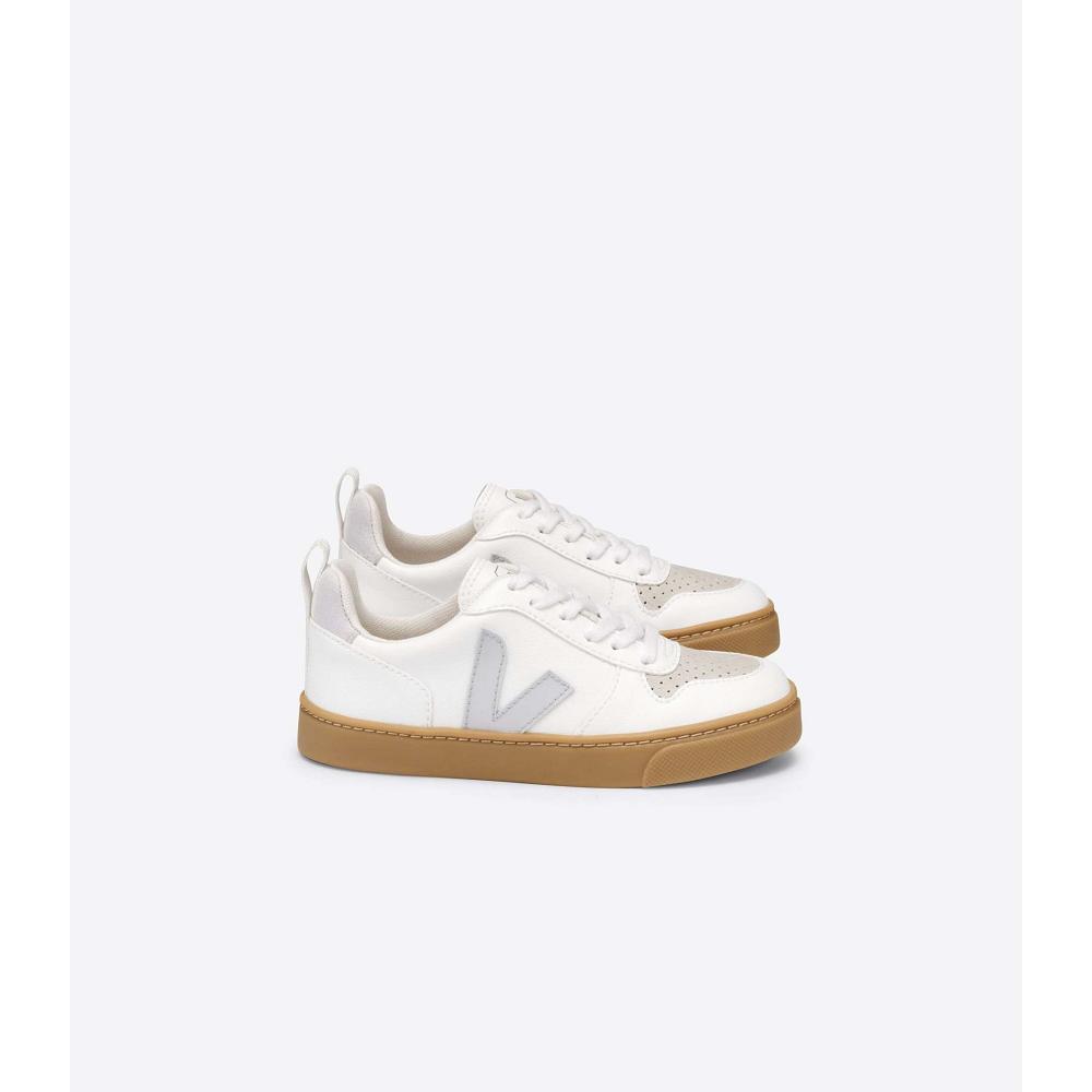 Veja V-10 LACE CWL Dječje Cipele White/Beige | VEJA716-HR