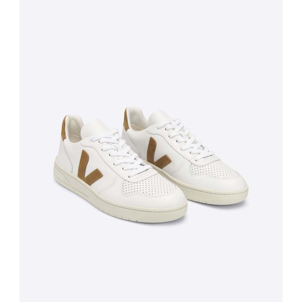 Veja V-10 LEATHER Muške Tenisiće White/Brown | VEJA230-HR