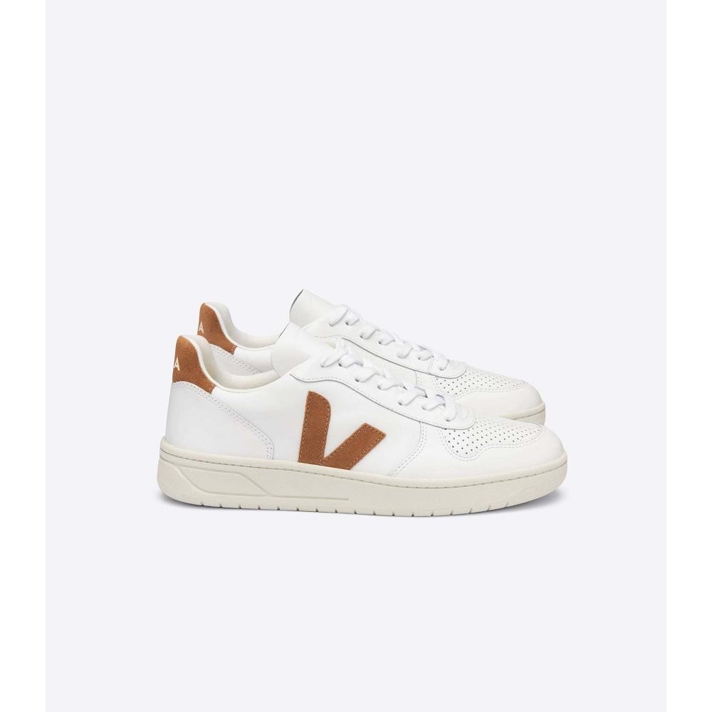 Veja V-10 LEATHER Muške Tenisiće White/Brown | VEJA230-HR