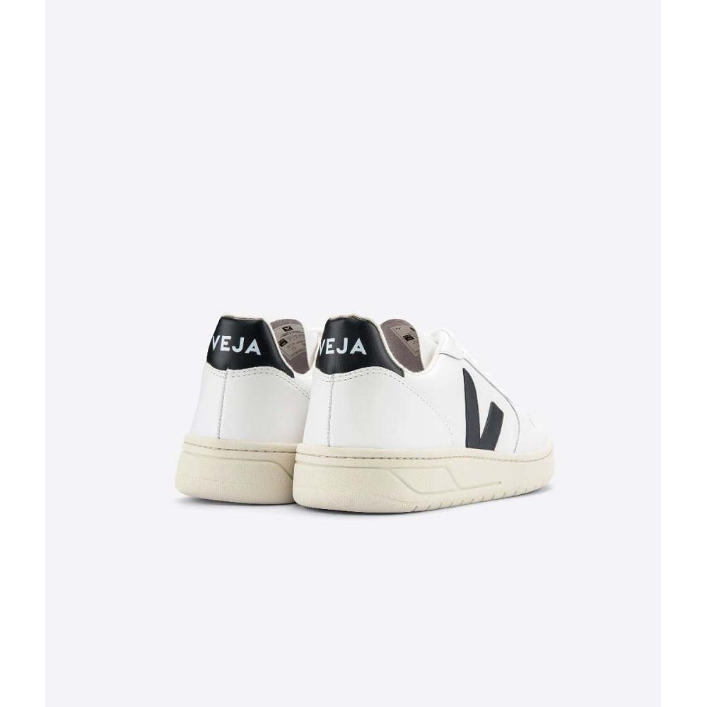 Veja V-10 LEATHER Muške Tenisiće White/Black | VEJA238-HR