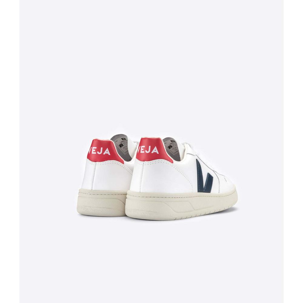 Veja V-10 LEATHER Muške Tenisiće White/Red | VEJA239-HR