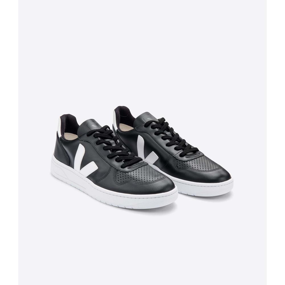 Veja V-10 LEATHER SOLE Muške Tenisiće Black/White | VEJA222-HR