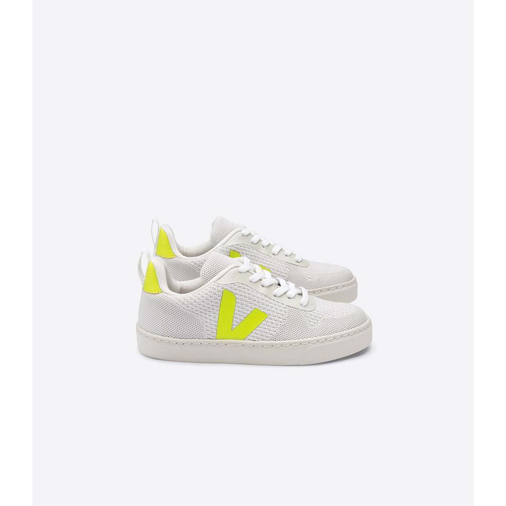 Veja V-10 MALHA BRANCO ALUMINIO Dječje Cipele White/Green | VEJA721-HR