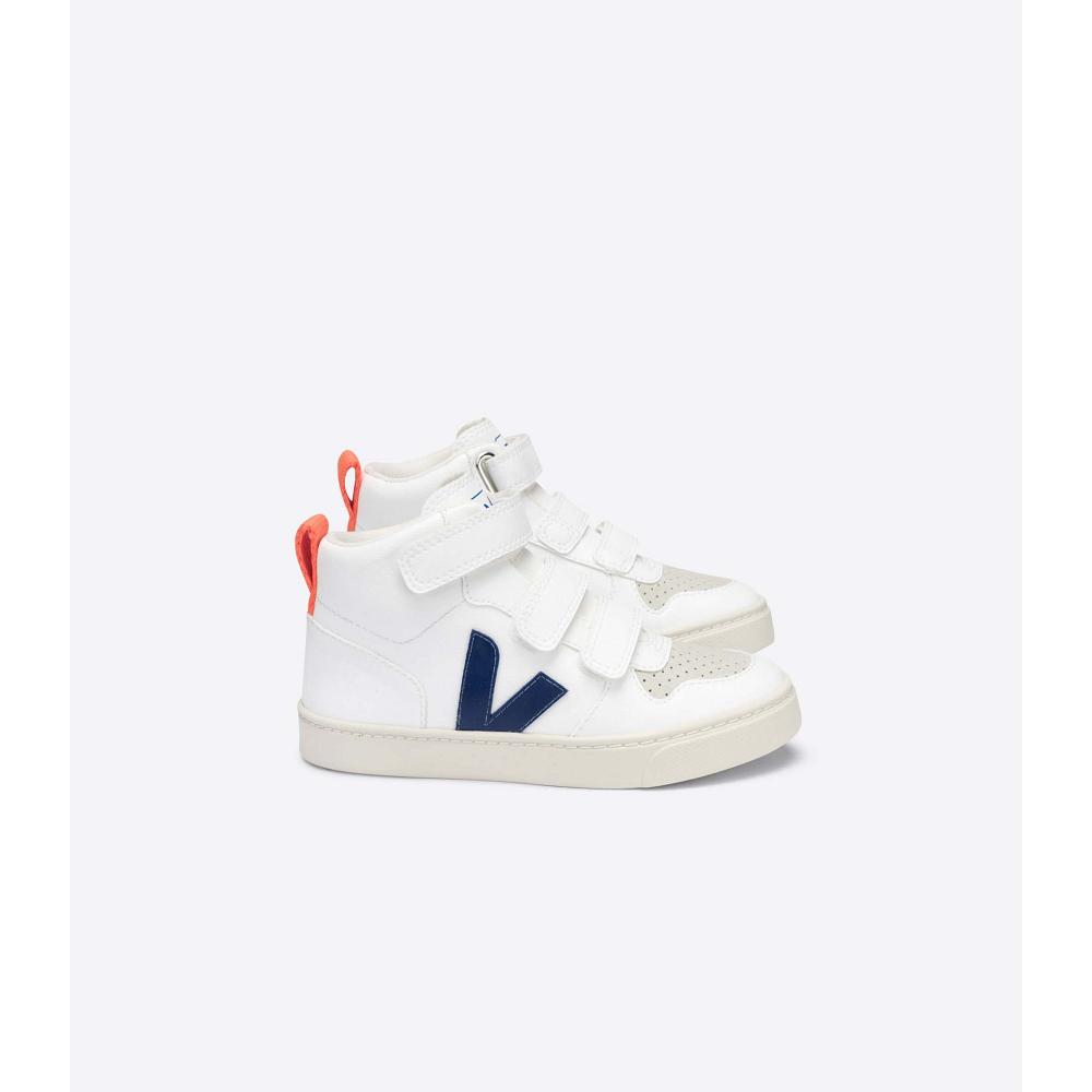 Veja V-10 MID CWL Dječje Cipele White/Blue/Orange | VEJA723-HR