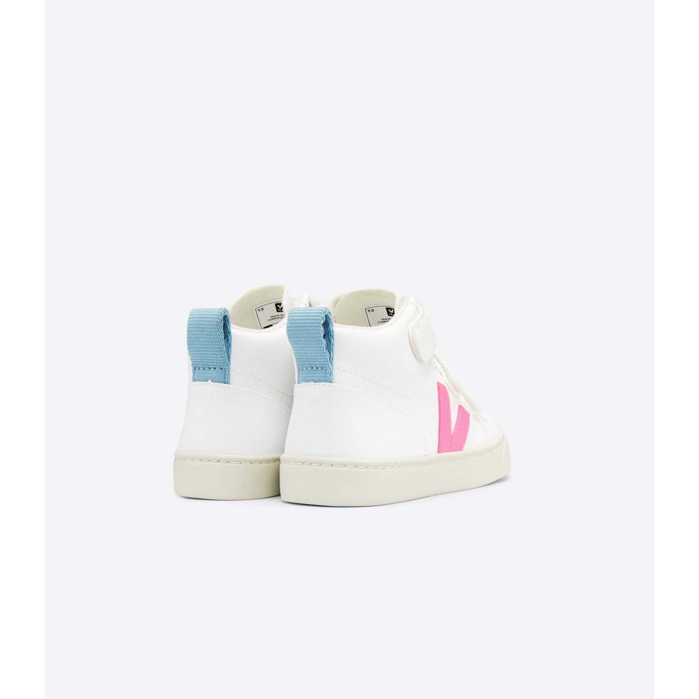 Veja V-10 MID CWL Dječje Cipele White/Blue/Pink | VEJA726-HR