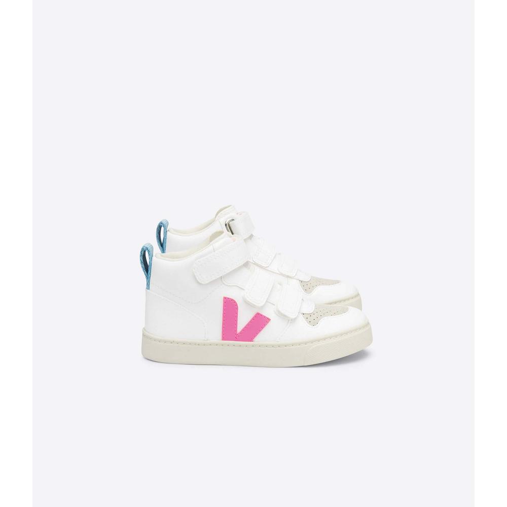 Veja V-10 MID CWL Dječje Cipele White/Blue/Pink | VEJA726-HR