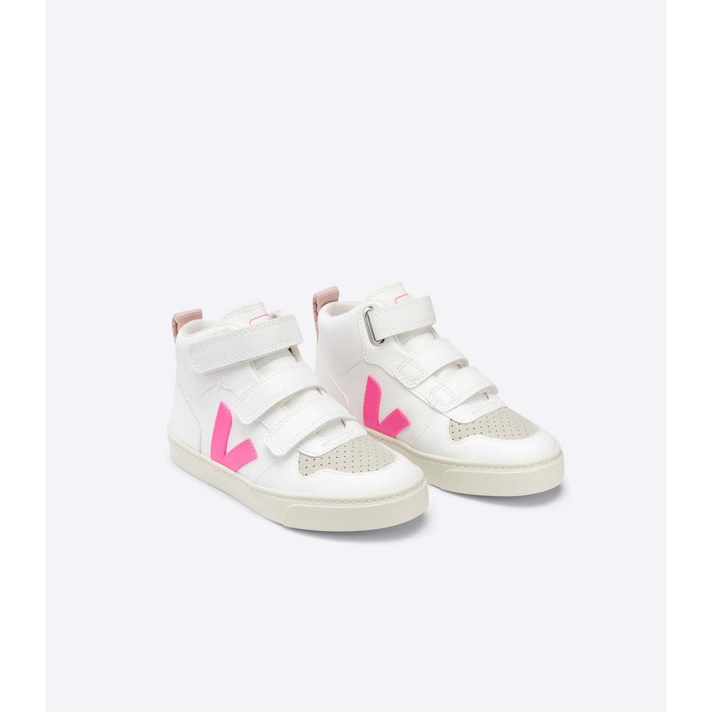 Veja V-10 MID CWL Dječje Cipele White/Pink | VEJA725-HR