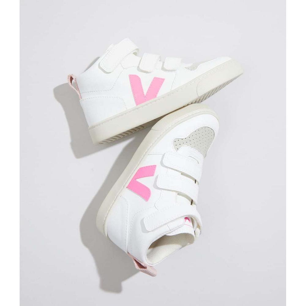 Veja V-10 MID CWL Dječje Cipele White/Pink | VEJA725-HR