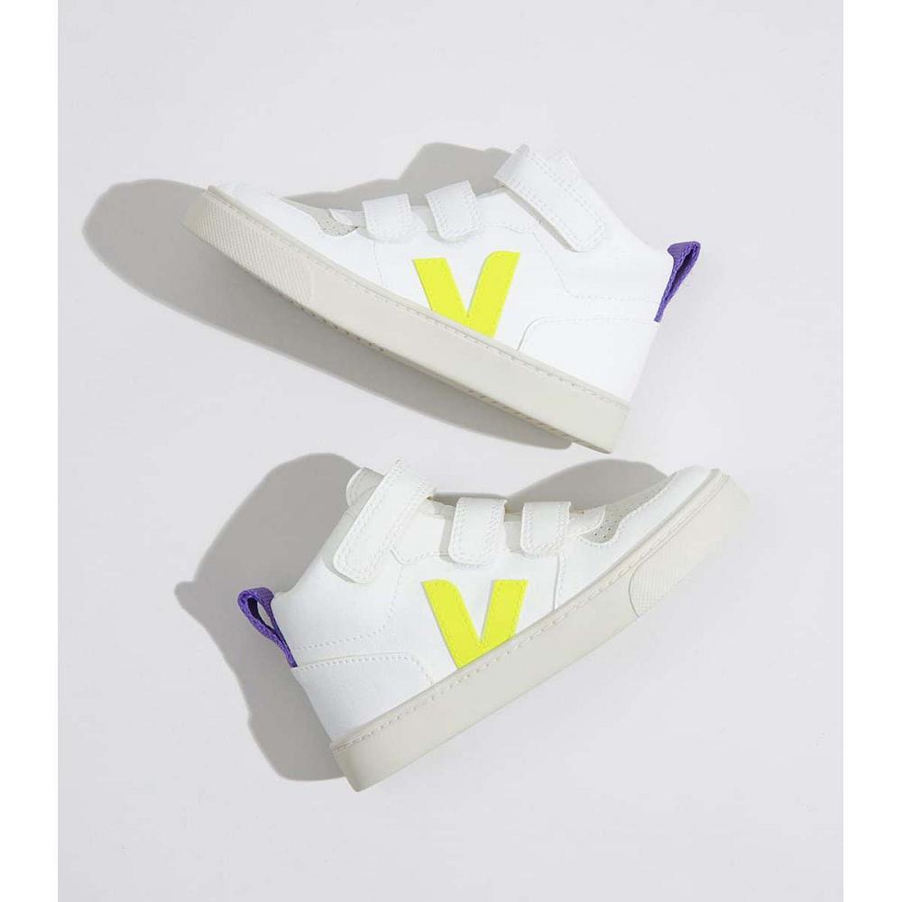 Veja V-10 MID CWL Dječje Cipele White/Purple | VEJA724-HR