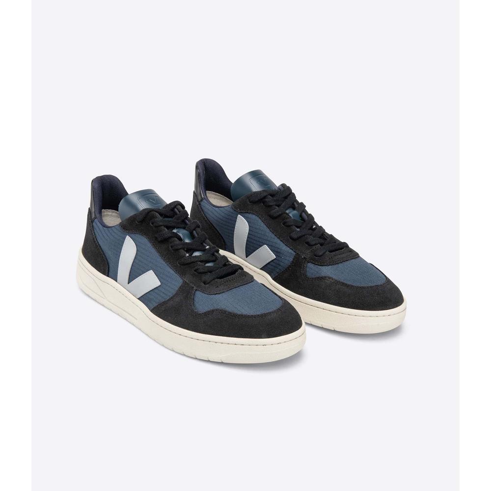 Veja V-10 RIPSTOP Muške Tenisiće Black/Blue | VEJA227-HR